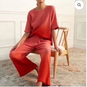 Anthropologie Dolan Ombre Slouchy Co-ord Pants Gauzy Relaxed Wide-leg Beachy Sm